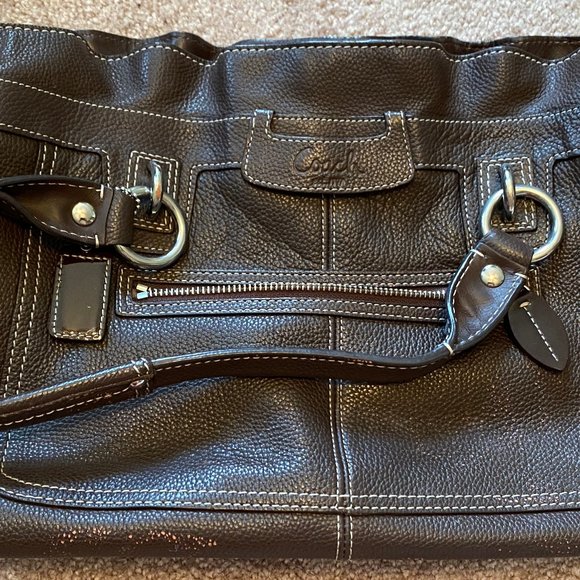 Coach F14682 Penelope Large Brown Leather Shopper Handbag - Picture 8 of 9